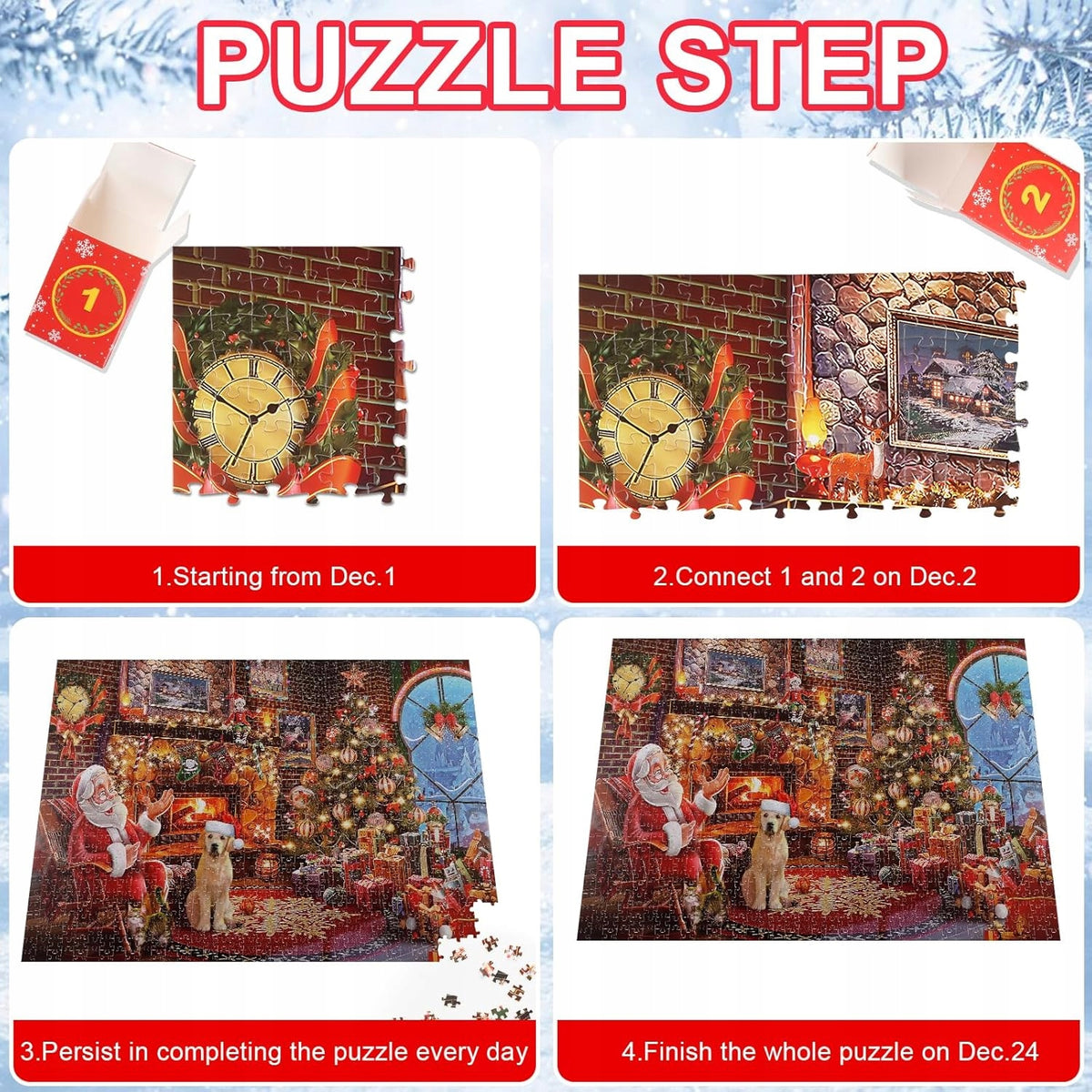 ADVENT CALENDAR WITH PUZZLES 1008 EL SANTA CLAUS CHRISTMAS PUZZLE Packaging status original