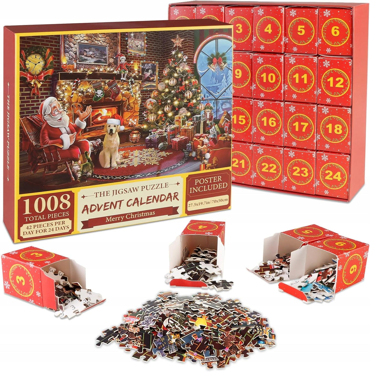 ADVENT CALENDAR WITH PUZZLES 1008 EL SANTA CLAUS CHRISTMAS PUZZLE