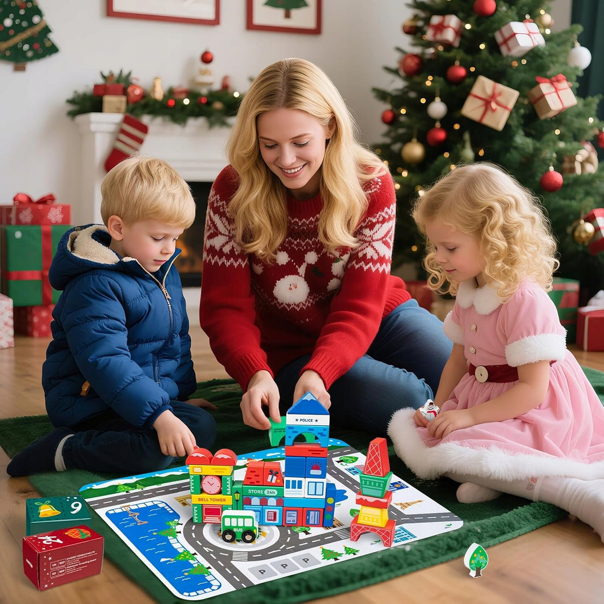 ADVENT CALENDAR WOODEN BLOCKS CITY WORLD COUNTDOWN 24 DAYS 3EG Brand no brand