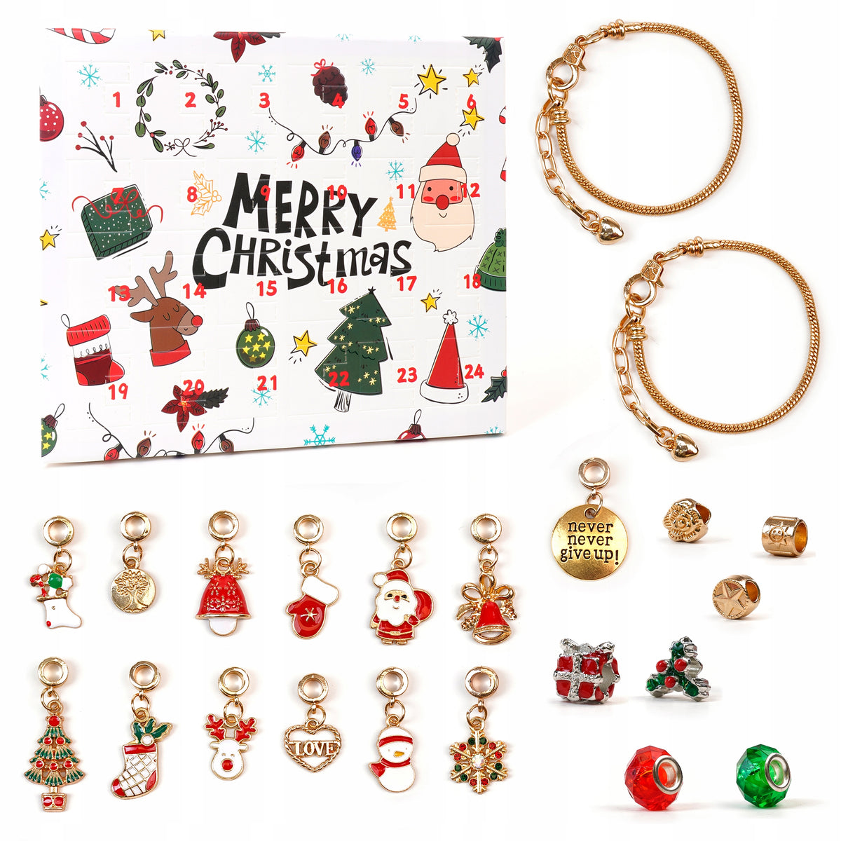 ADVENT CHRISTMAS CALENDAR WITH JEWELRY FOR GIRLS WOMEN TEENAGER