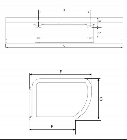 AERIS AC100WN1P 230V 1m White Strong Water Curtain Power 150 W