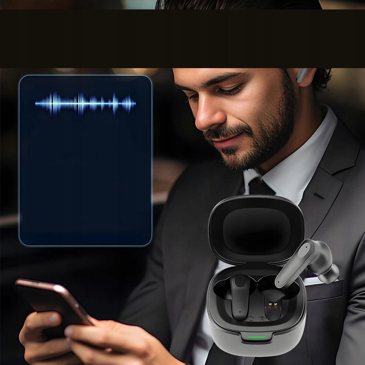 AI TRANSLATOR EARBUDS FOR REAL-TIME TRANSLATION Packaging status original
