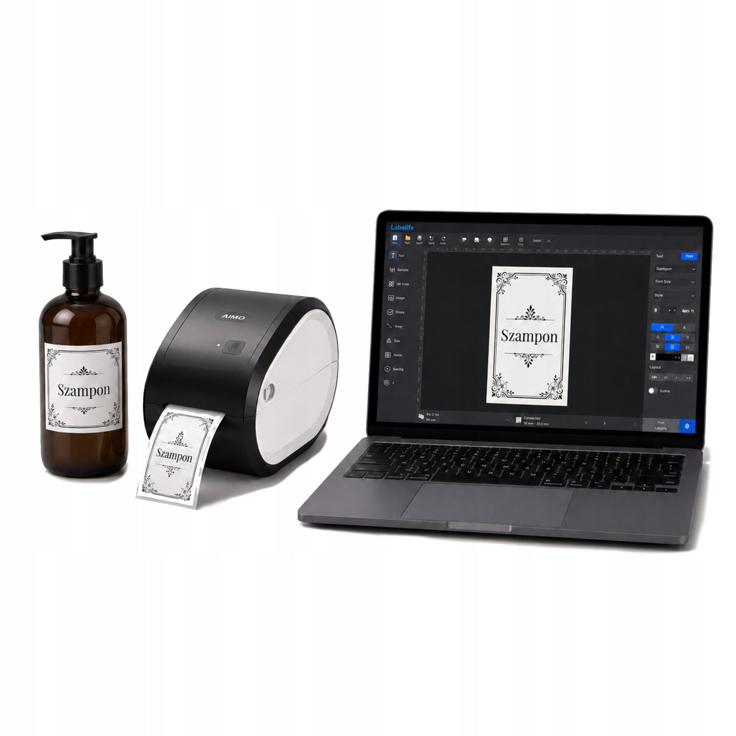 AIMO 650 62mm Bluetooth USB Sticker Label Printer Supports DYMO LW Manufacturer code 650