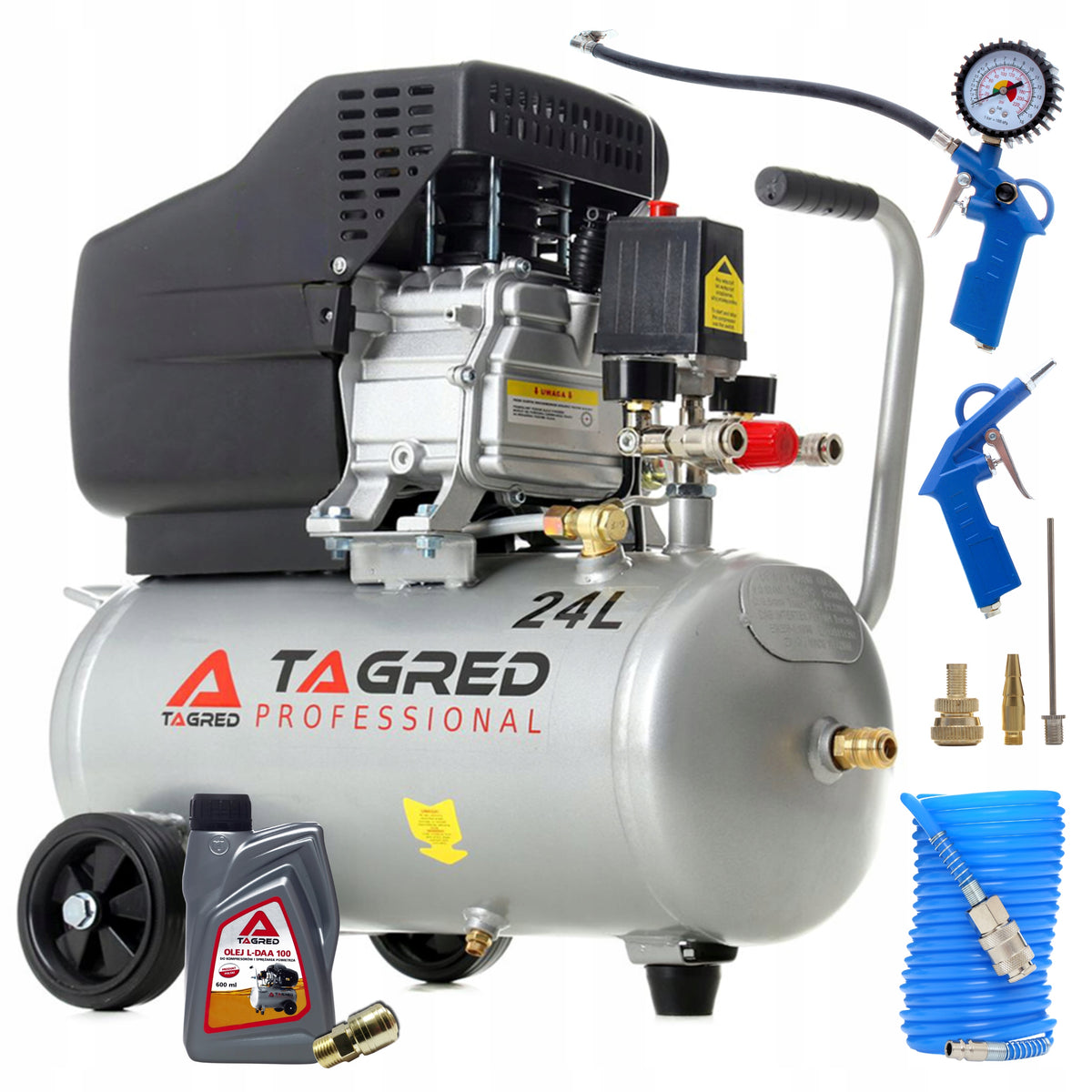 AIR COMPRESSOR OIL COMPRESSOR 3,4KM 24L + PNEUMATIC SET
