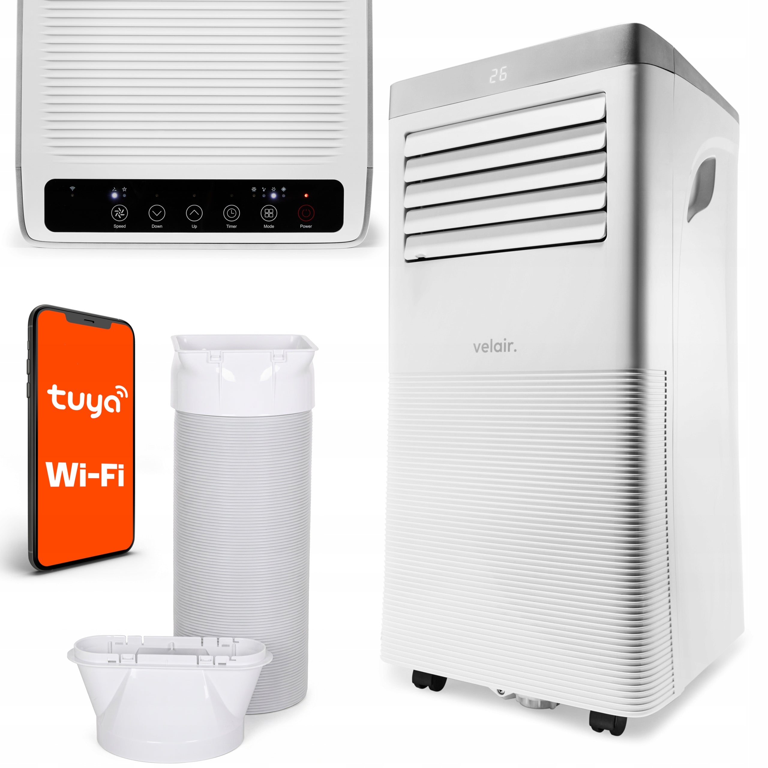 AIR CONDITIONER PORTABLE WIFI VELAIR OPTI X 3KW DEHUMIDIFIER 24L/24H QUIET