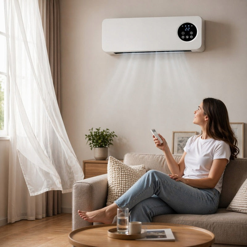 AIR CURTAIN POWERFUL ENERGY SAVING HEATER COOLS REMOTE TIMER 2000W Packaging status original