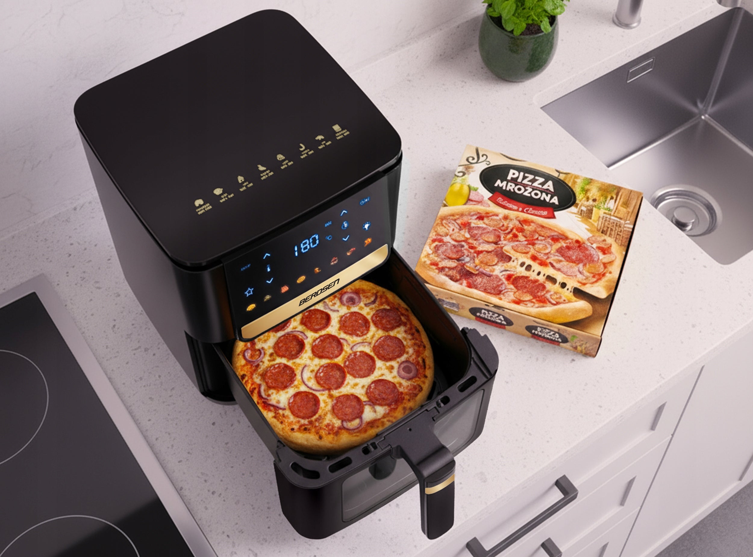 AIR FRYER 6.5L BERDSEN 1700W Dominant color black
