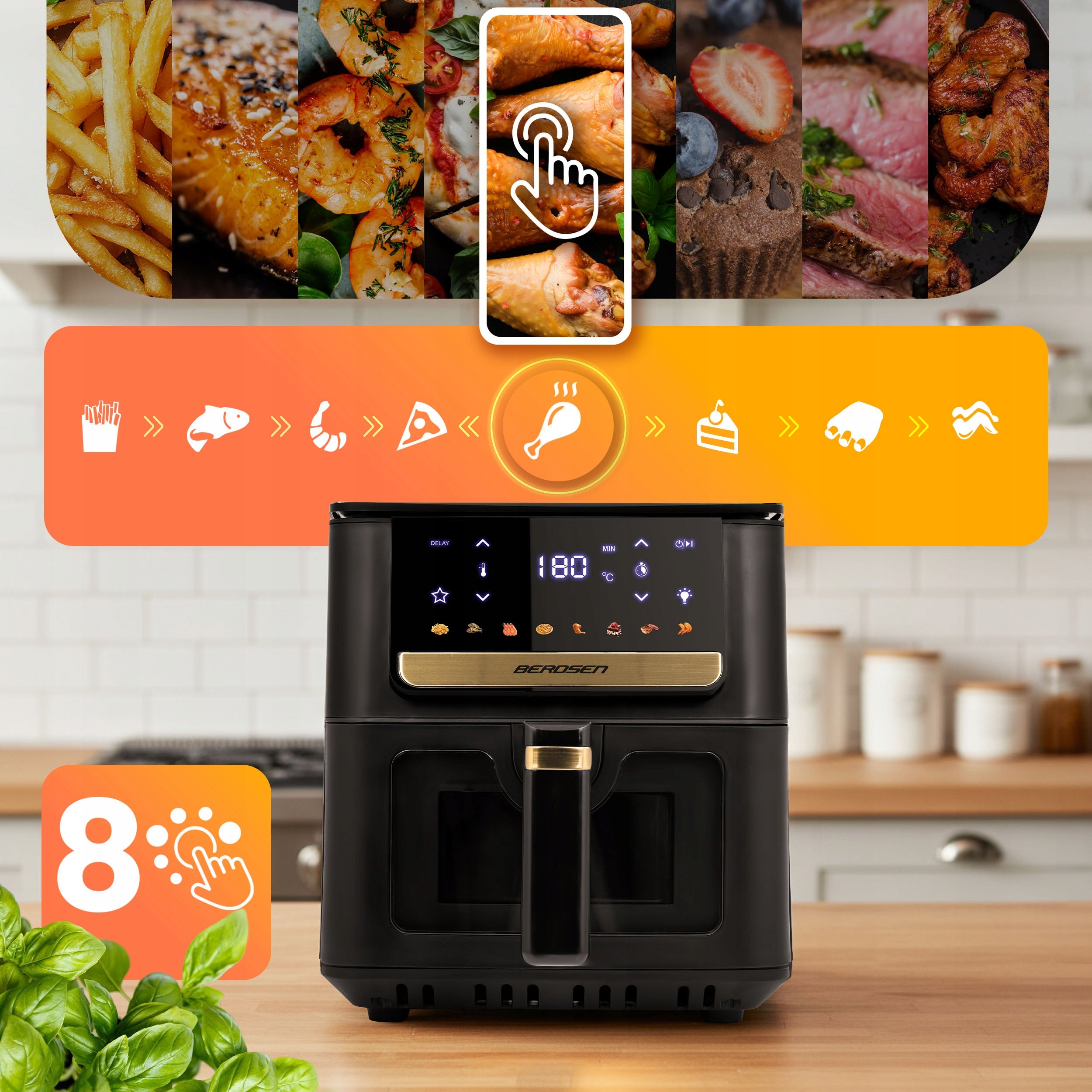 AIR FRYER 6.5L BERDSEN 1700W Model BD-655