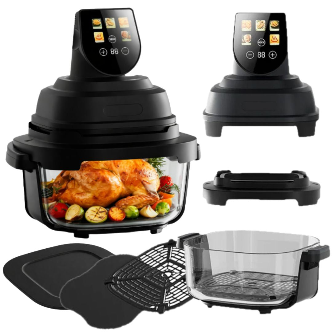 AIR FRYER NON-FAT AIR FRYER GLASS SMART TOUCH SCREEN 4L Packaging status original