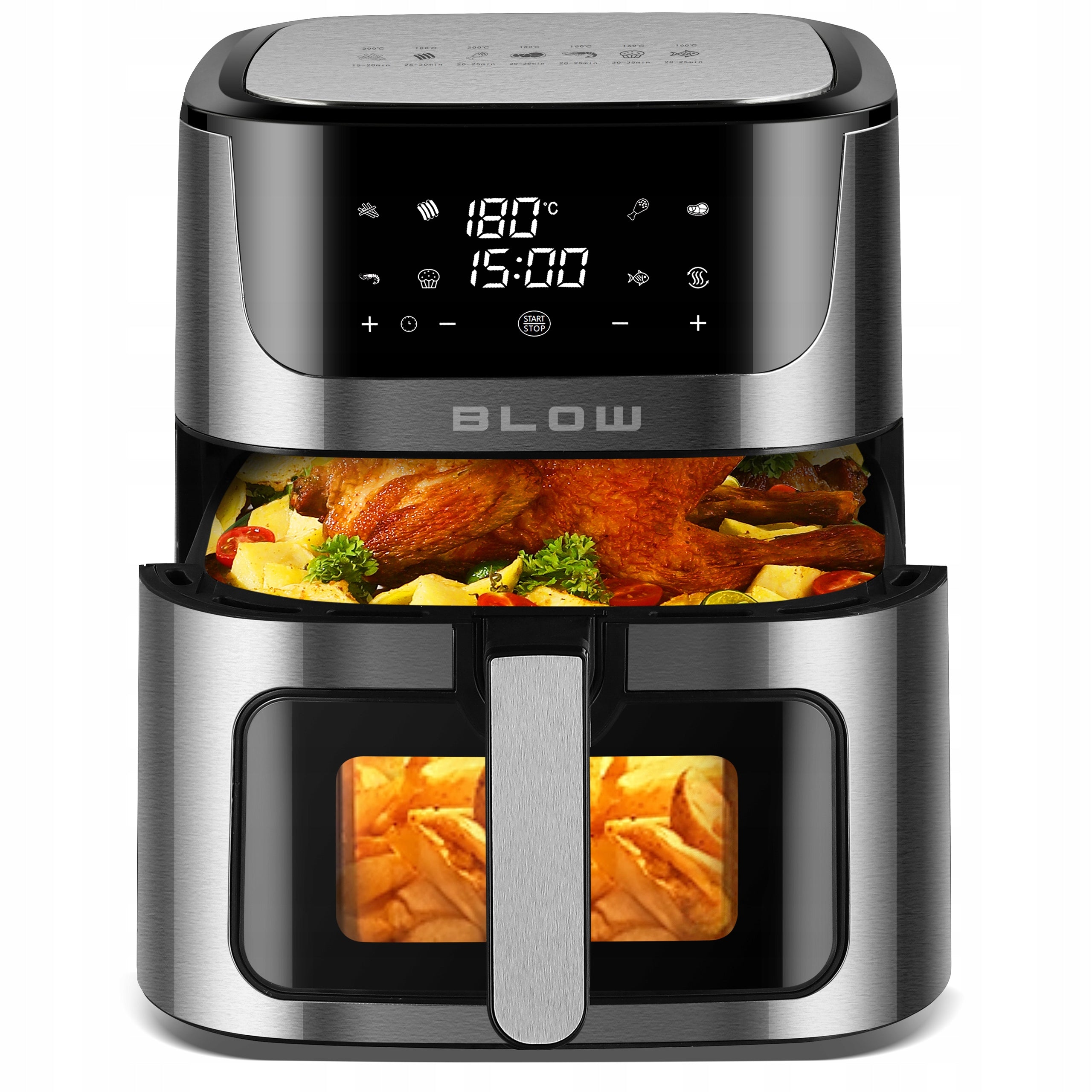 AIR FRYER NON-FAT LARGE BOWL XL 8L 2 HEATERS STRONG 2500W