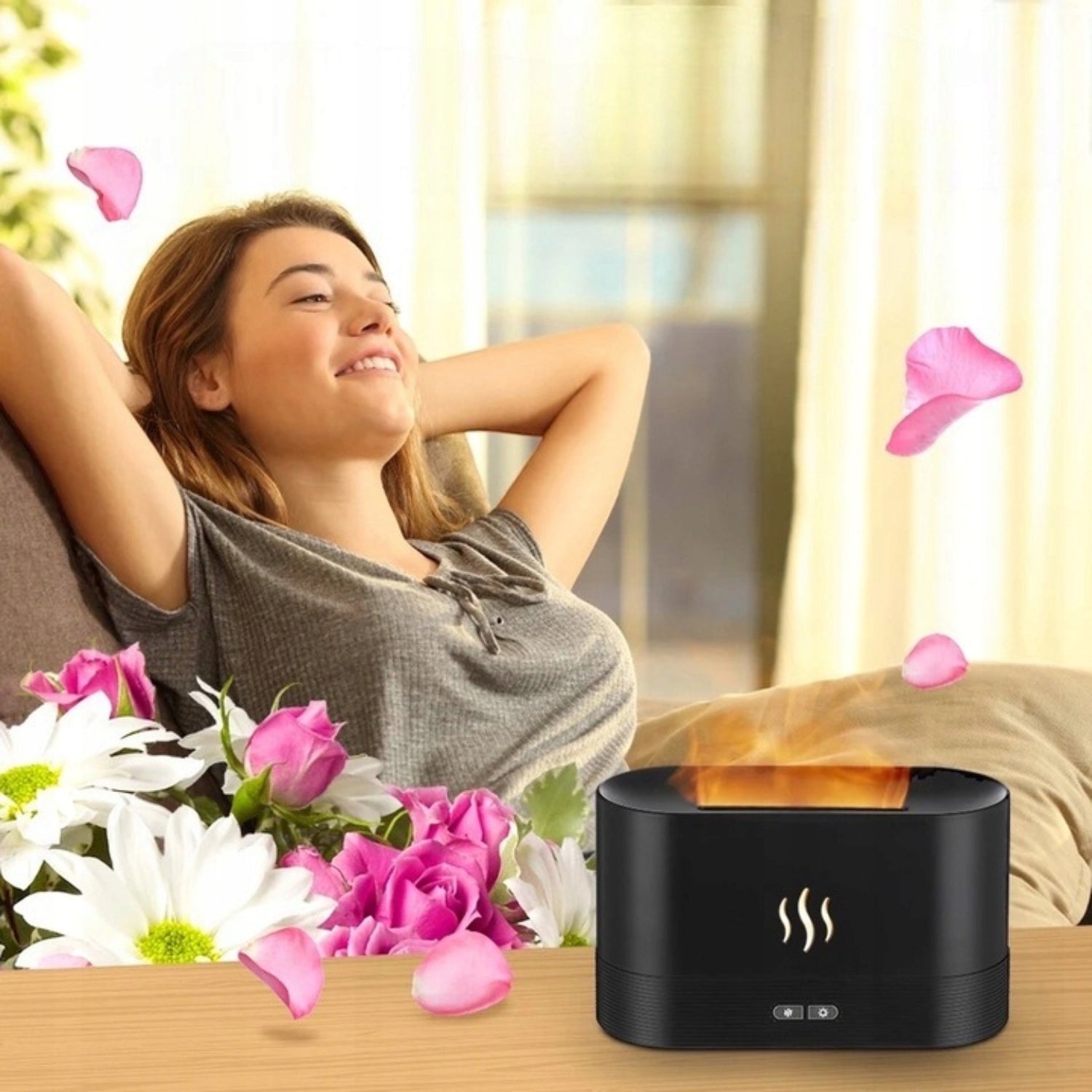 AIR HUMIDIFIER EVAPORATIVE FLAME Fragrance Diffuser Aromatherapy Packaging status original