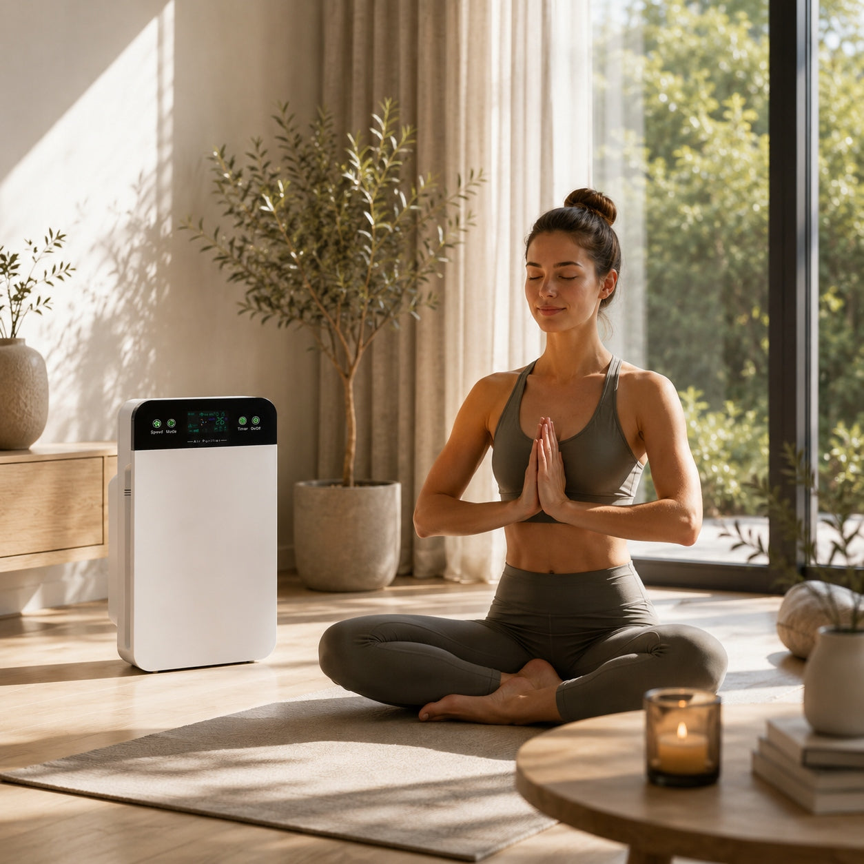 AIR PURIFIER LARGE POWERFUL QUIET + HEPA FILTER AUTOMATIC IONIZATION Dominant color white