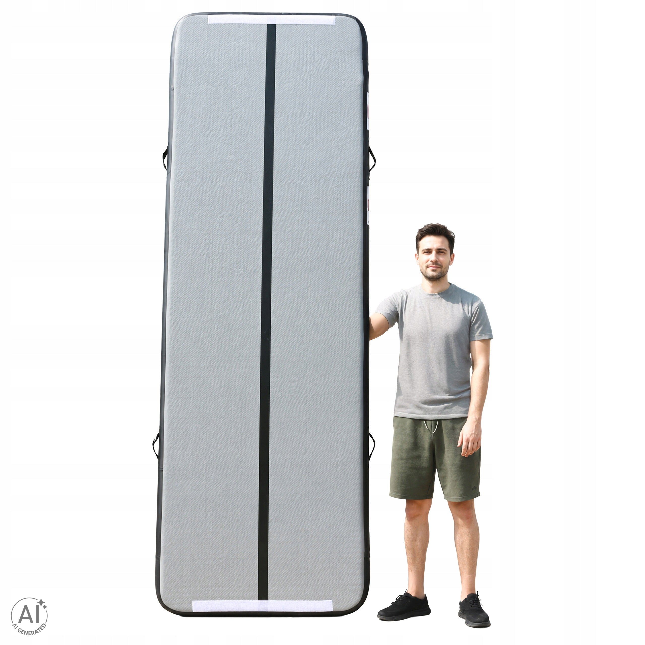 AIR TRACK GYMNASTIC MATTRESS ACROBATICS EXERCISE MAT 3M PUMP GREY Length 300 cm