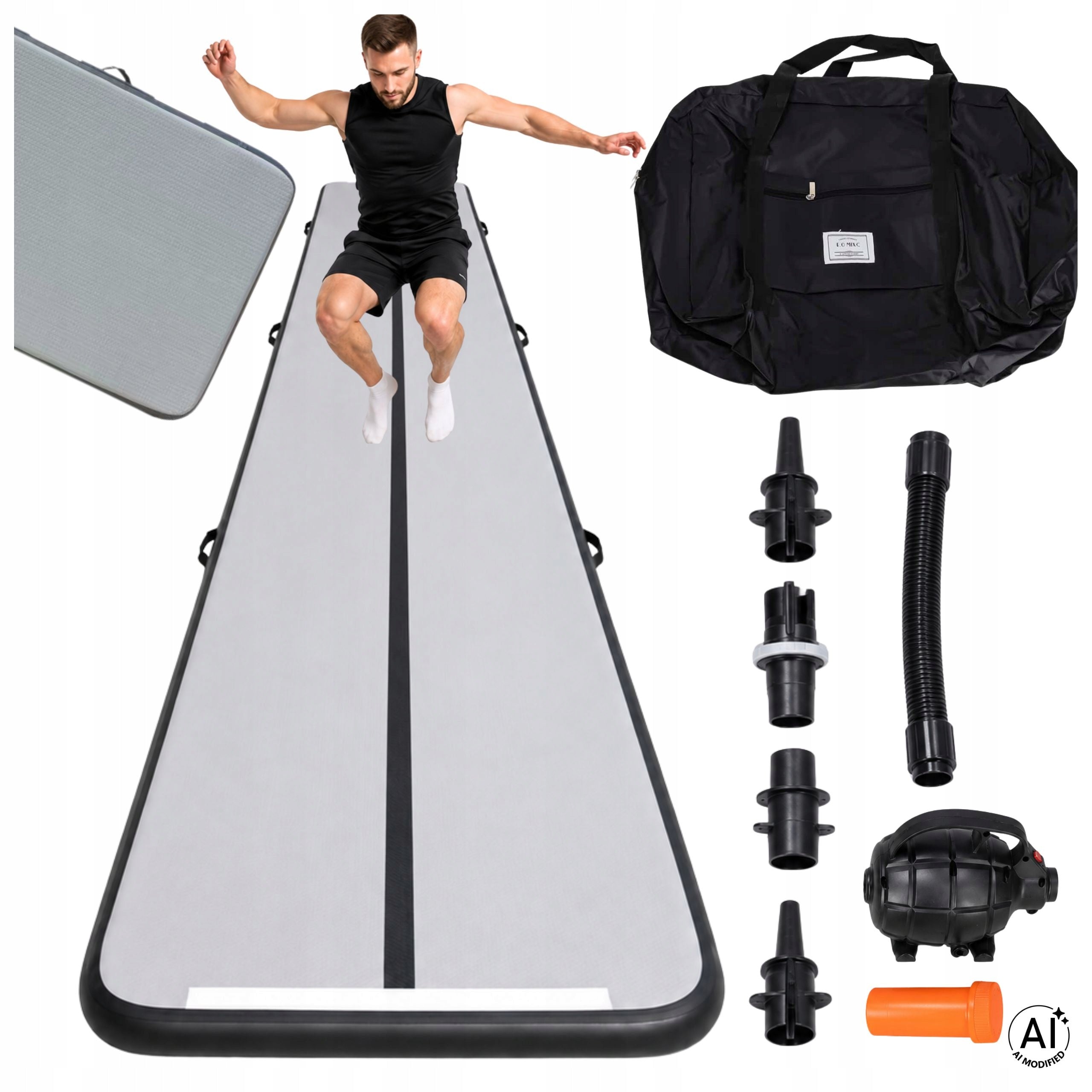 AIR TRACK GYMNASTIC MATTRESS MAT ACROBATIC PATH 4M TRAINING PUMP