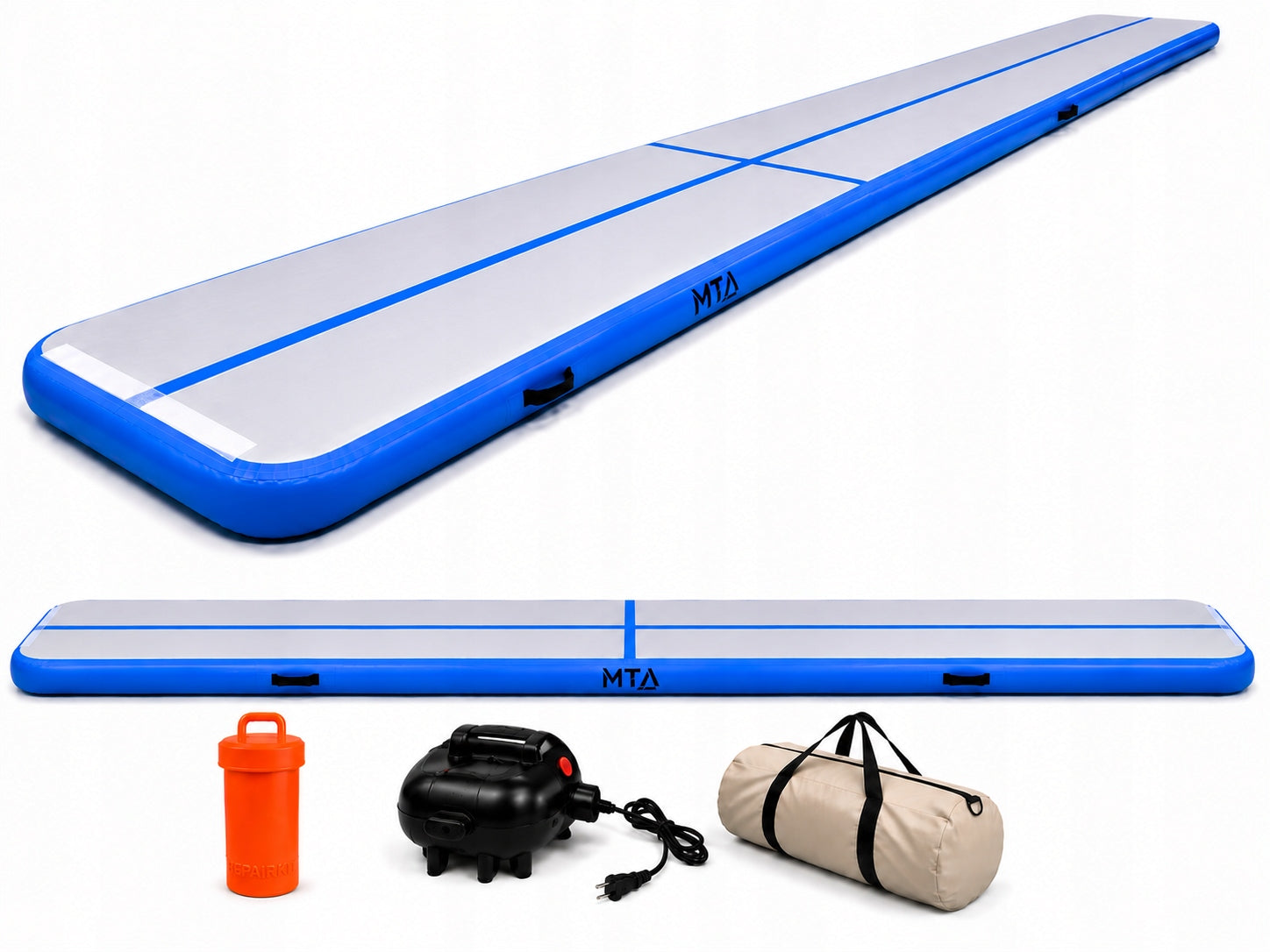 AIR TRACK PATH ACROBATIC Gymnastic Mat 6m INFLATABLE MATTRESS Pump Manufacturer code AIR TRUCK blue 6M NIEBIESKA TWARDA MOCNA