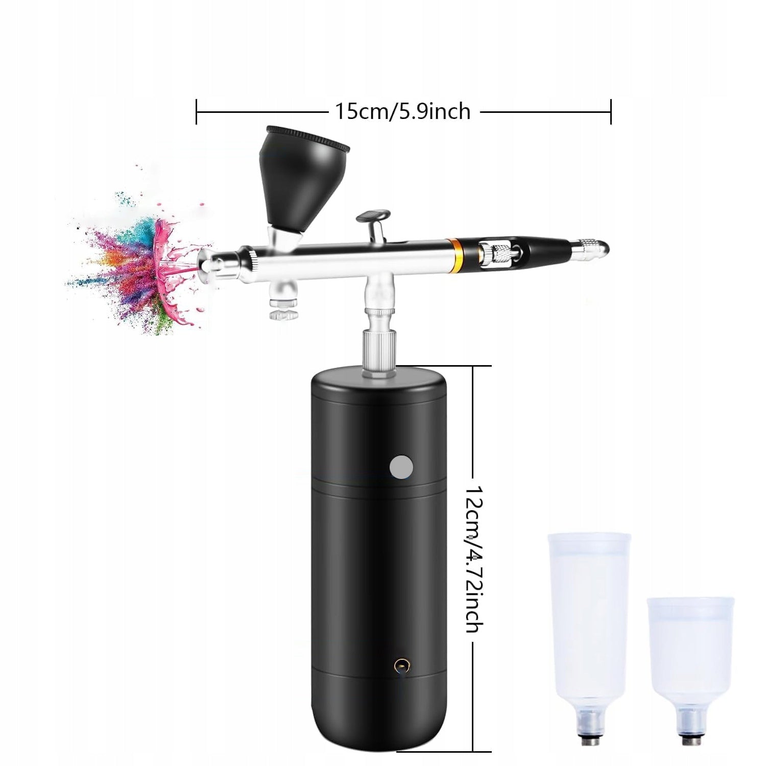 AIRBRUSH KIT PORTABLE WIRELESS GUN COMPRESSOR NOZZLES 0.3mm Brand Bedee
