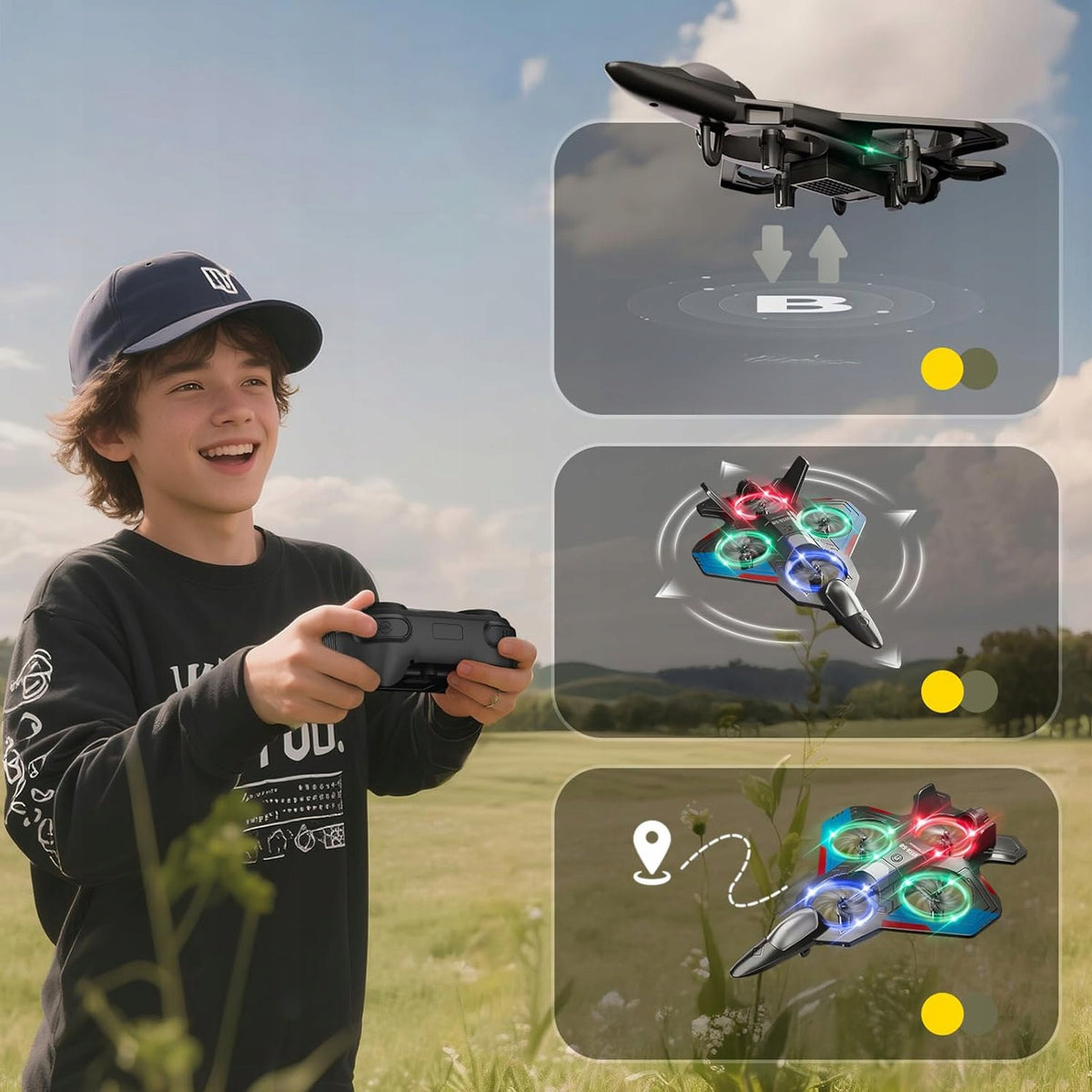 AIRCRAFT REMOTE CONTROLLED FIGHTER JET PILOT 3 SPEED LEVELS Manufacturer code 6TY2037 SAMOLOT NA PILOT ZDALNIE