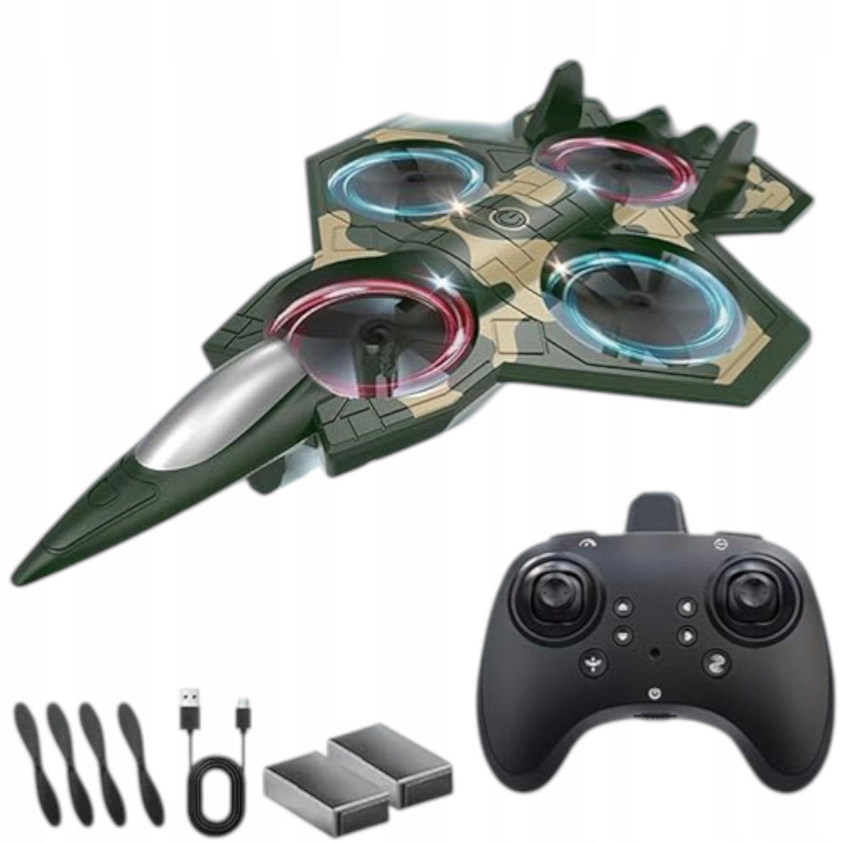 AIRCRAFT REMOTE CONTROLLED JET DRONE RC JET PILOT LIGHT Manufacturer code SAMOLOT RC DRON ŚWIATŁA