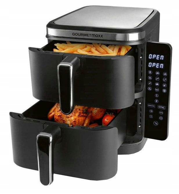 AIRFRYER NON-FAT TWO-CHAMBER VERTICAL XXL 10L TOUCH Packaging status original