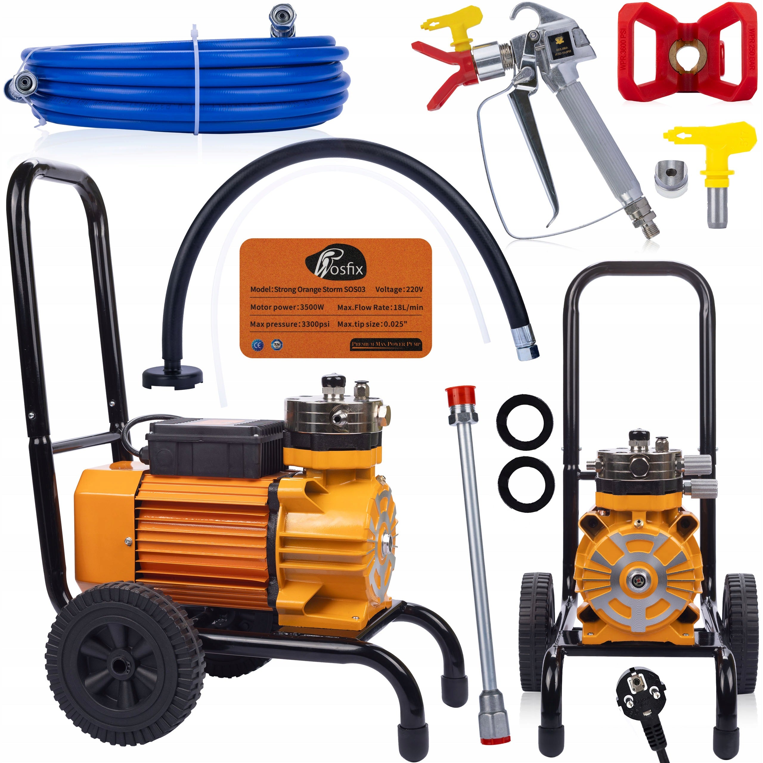 AIRLESS PAINT SPRAYER 3500W SBS03 FOR LATEX AND ACRYLIC WITH PUMP 304