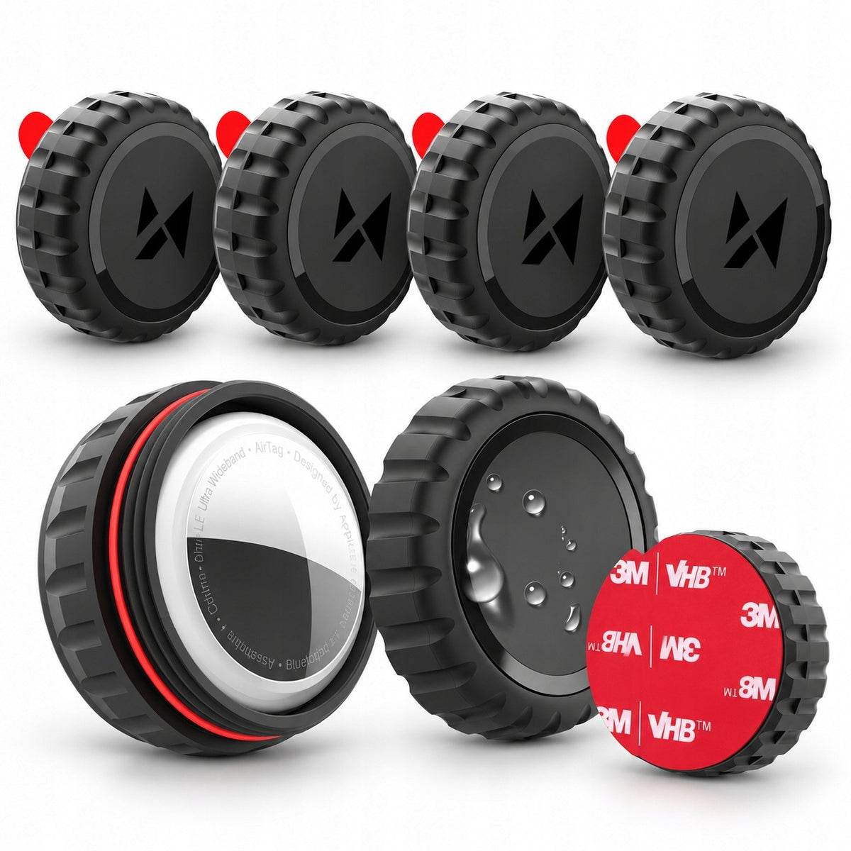 AIRTAG CASE WATERPROOF SELF-ADHESIVE TAPE 3M SCREW-ON 4 PIECES