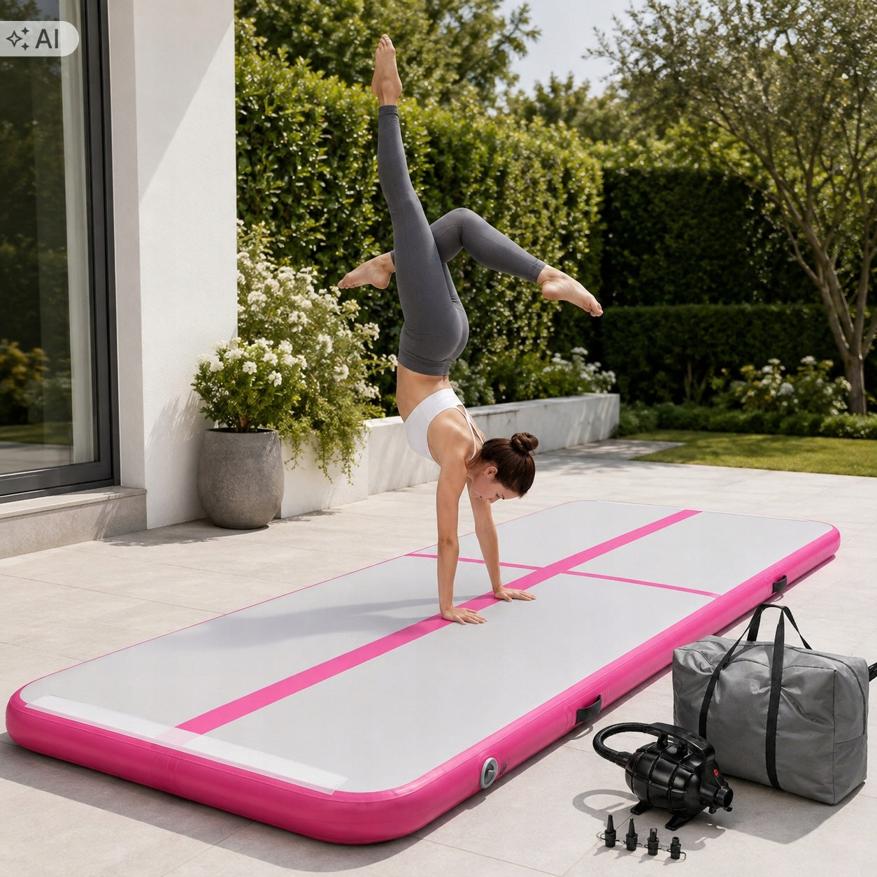 AIRTRACK 3M PATH ACROBATIC EXERCISE MAT INFLATABLE PUMP BAG Manufacturer code ŚCIEŻKA AKROBATYCZNA 3M RÓŻOWA TWARDA MOCNA