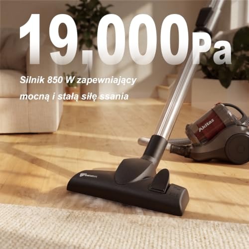 AKITAS POWERFUL BAGLESS VACUUM CLEANER 850 W WITH GERMAN BRUSH HEAD Manufacturer Uniwersal