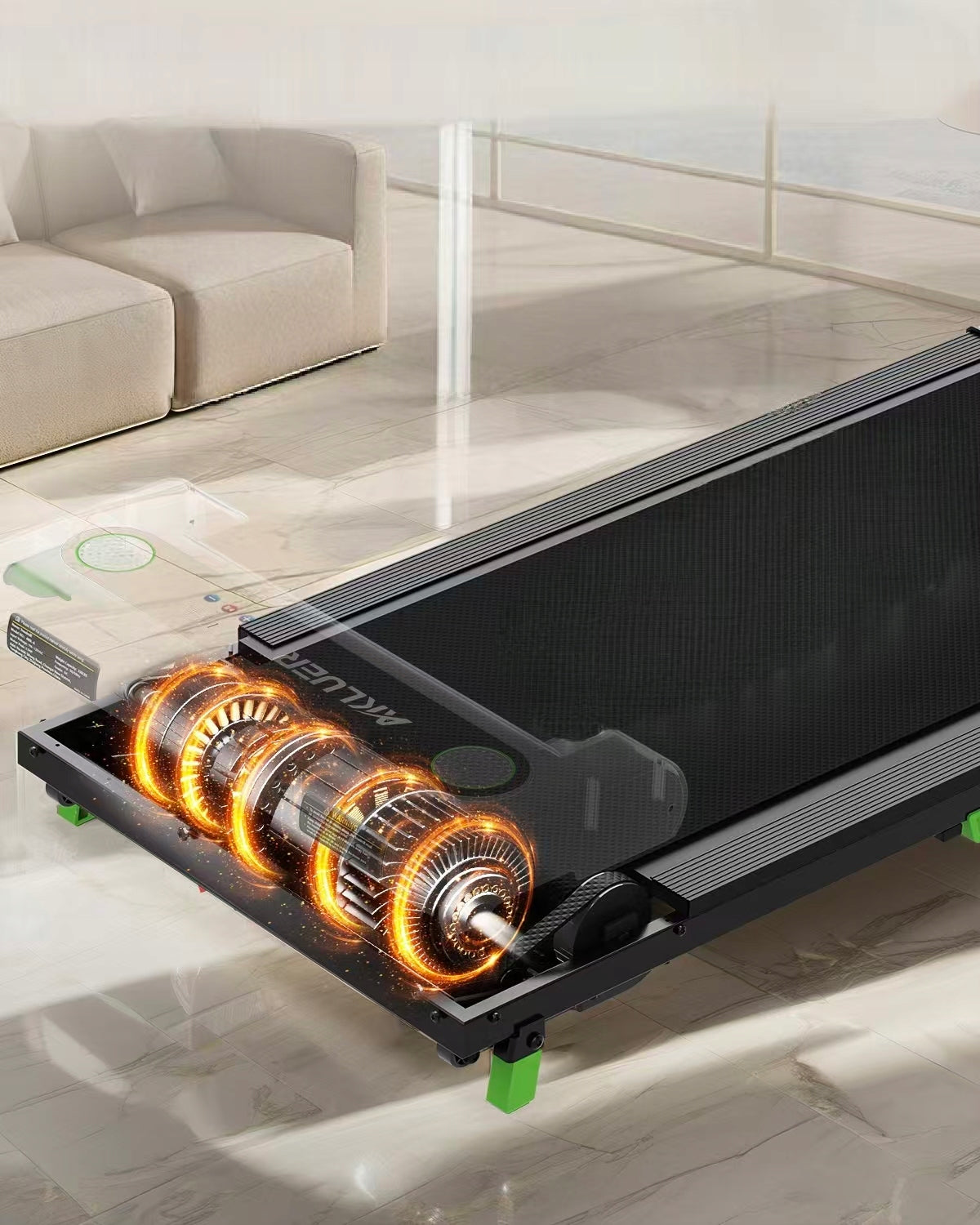 AKLUER 480L-B FOLDING TREADMILL WITH SLOPE 2,5HP 4MPH 150KG LED 1-12KM/H Packaging status original
