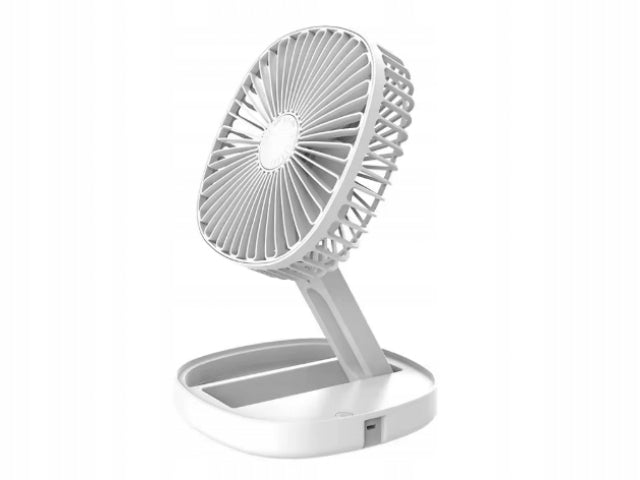 AKU+USB Table Fan Portable WHITE LIGHTWEIGHT WINDMILL QUIET FOLDING Packaging status original