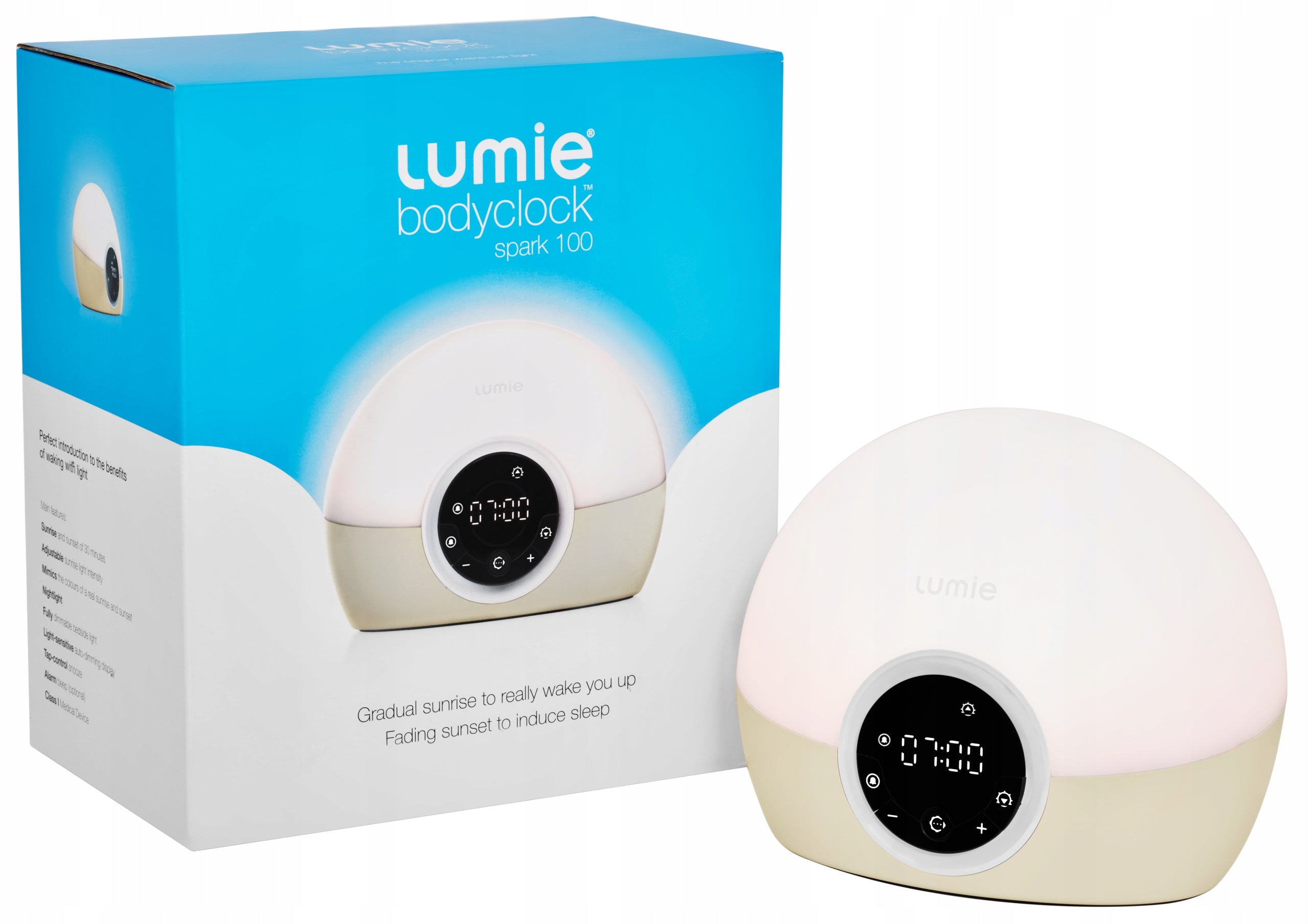 ALARM CLOCK LIGHT SUNRISE SIMULATOR LUMIE BODYCLOCK SPARK 100 GIFT