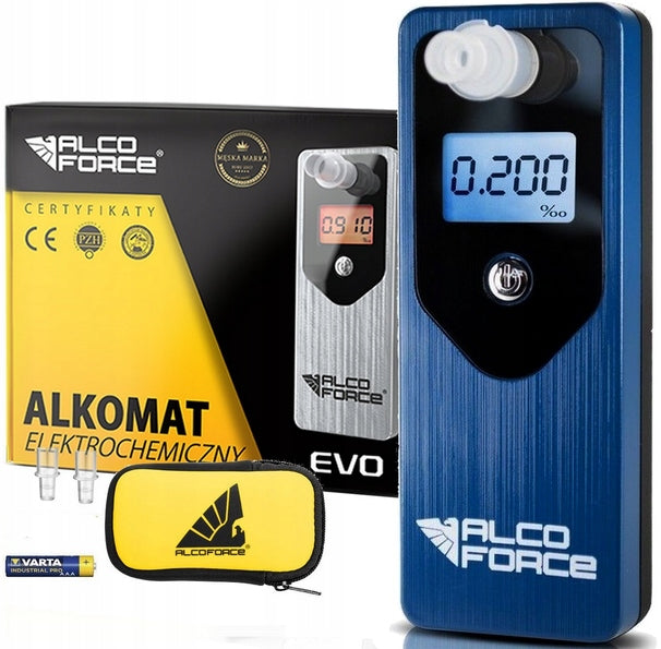 ALCOFORCE Evo Blue breathalyzer + calibration year freebie