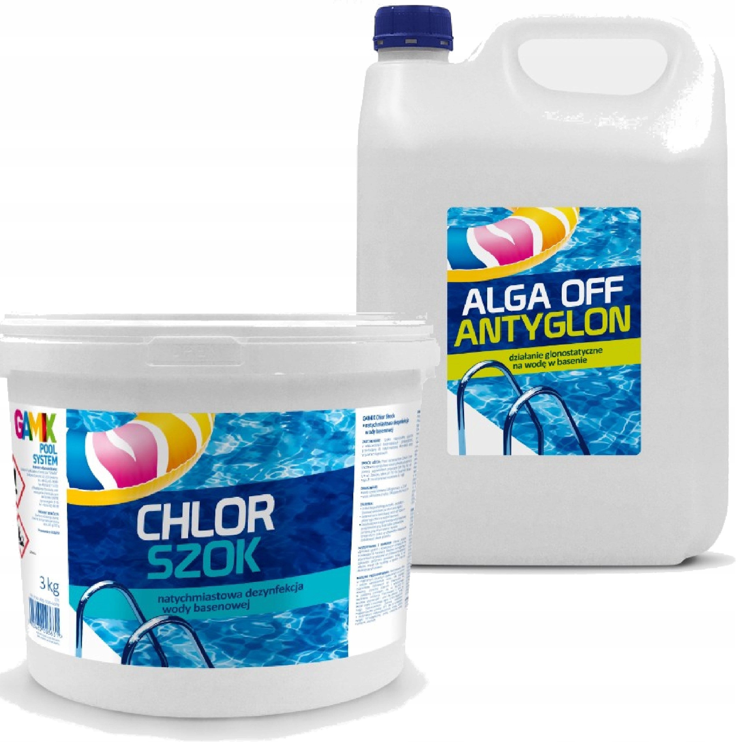 ALGAE OFF ANTIALGAE 4L + CHLORINE SHOCK CHEMISTRY FOR SWIMMING POOL Manufacturer code ALGA OFF SZOK 3 KG