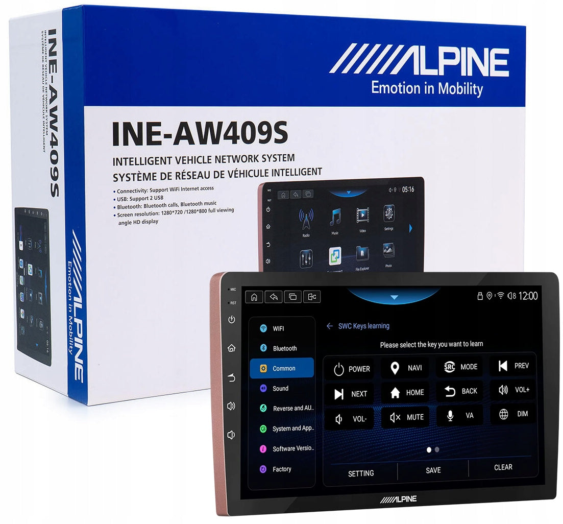 ALPINE iNE-AW409S Station Screen 9 inch CarPlay Android Wi-Fi BT Tuner RDS