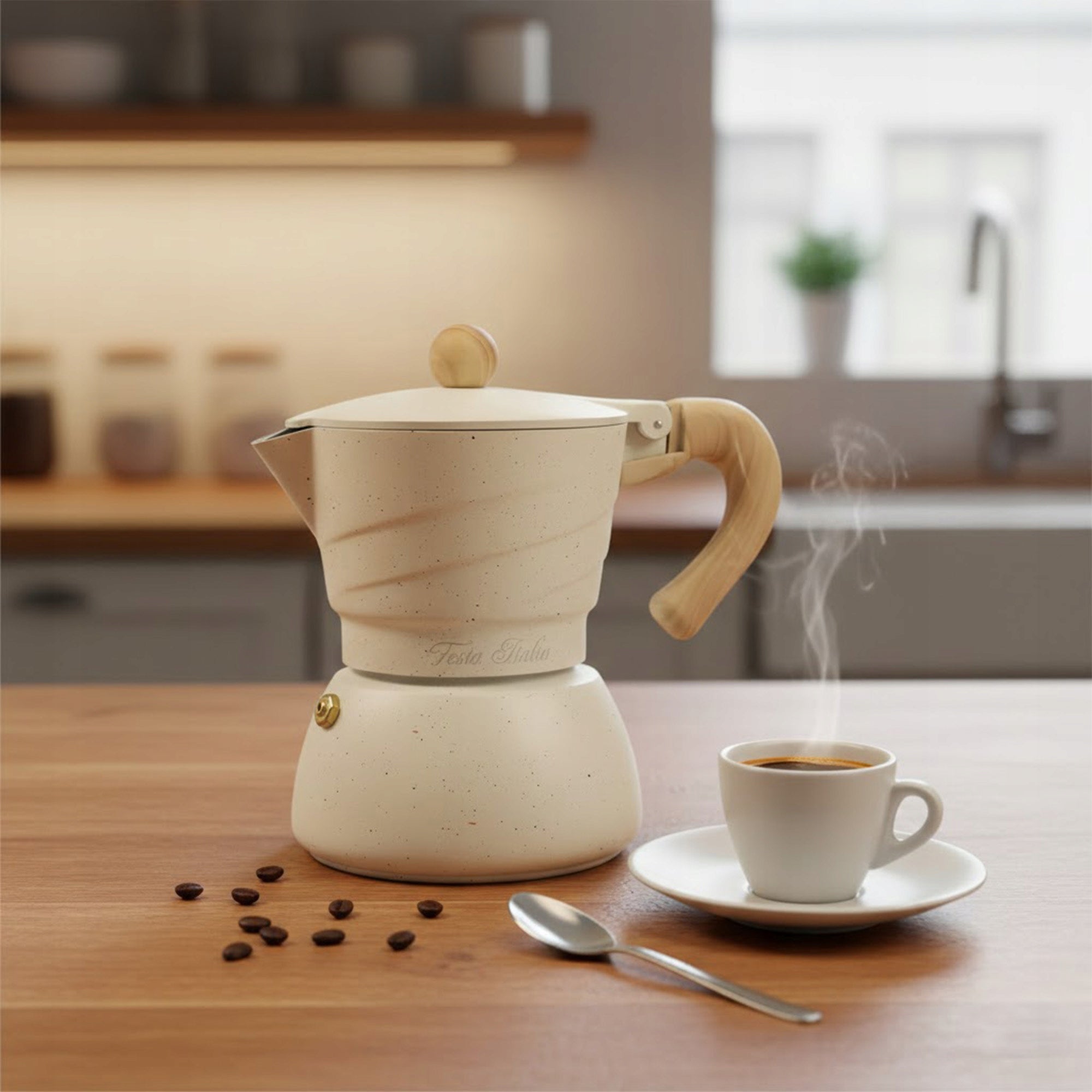 ALUMINUM COFFEE MAKER ITALIAN ESPRESSO COFFEE 3 CUPS INFUSER INDUCTION GAS Packaging status original