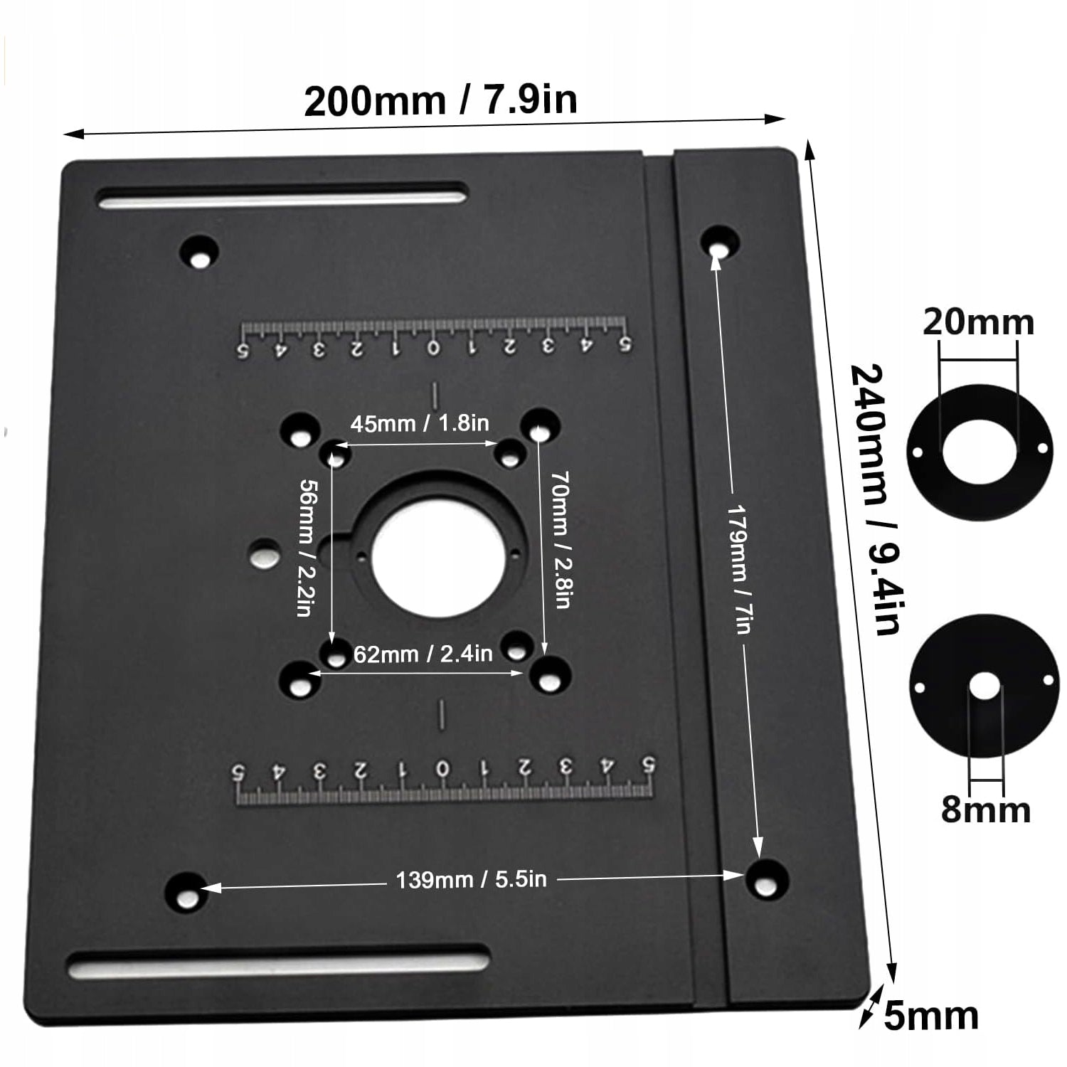 ALUMINUM PLATE COUNTERTOP MILLING MACHINE GUIDE WOODWORKING 200x240mm EAN (GTIN) 6926864350775