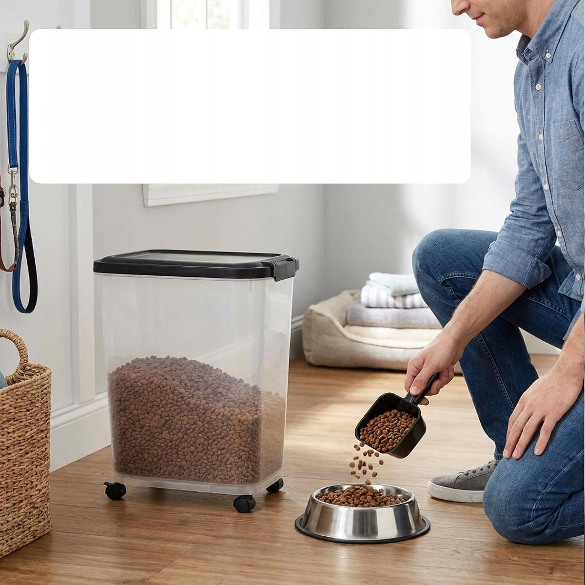 AMAZON Dry Food Container for Dogs with 31l Spatula per 13kg Packaging status original