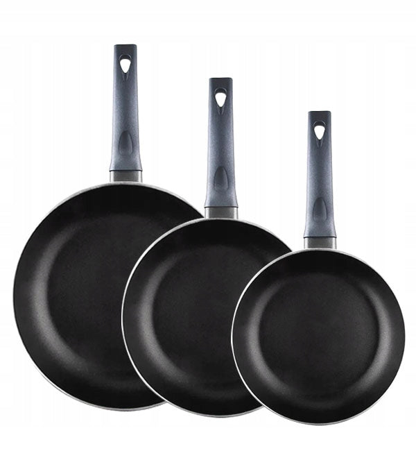 AMBITION GRAPHITE PAN SET 20, 24, 28 CM INDUCTION COATING ILAG BASIC
