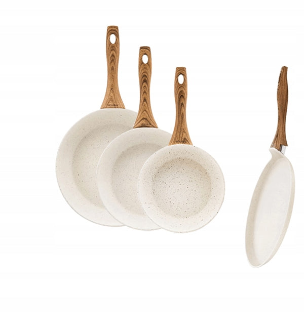 AMBITION NATURE PAN SET 20, 24, 28 CM + PANCAKE 28 CM INDUCTION CREAM