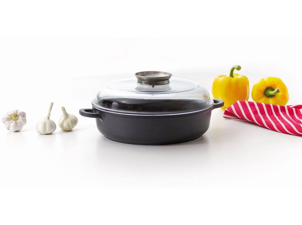 AMBITION PAN MAGNATE / DEEP FRYING PAN COVER 32 CM ALUMINIUM BLACK EAN (GTIN) 5904134501806