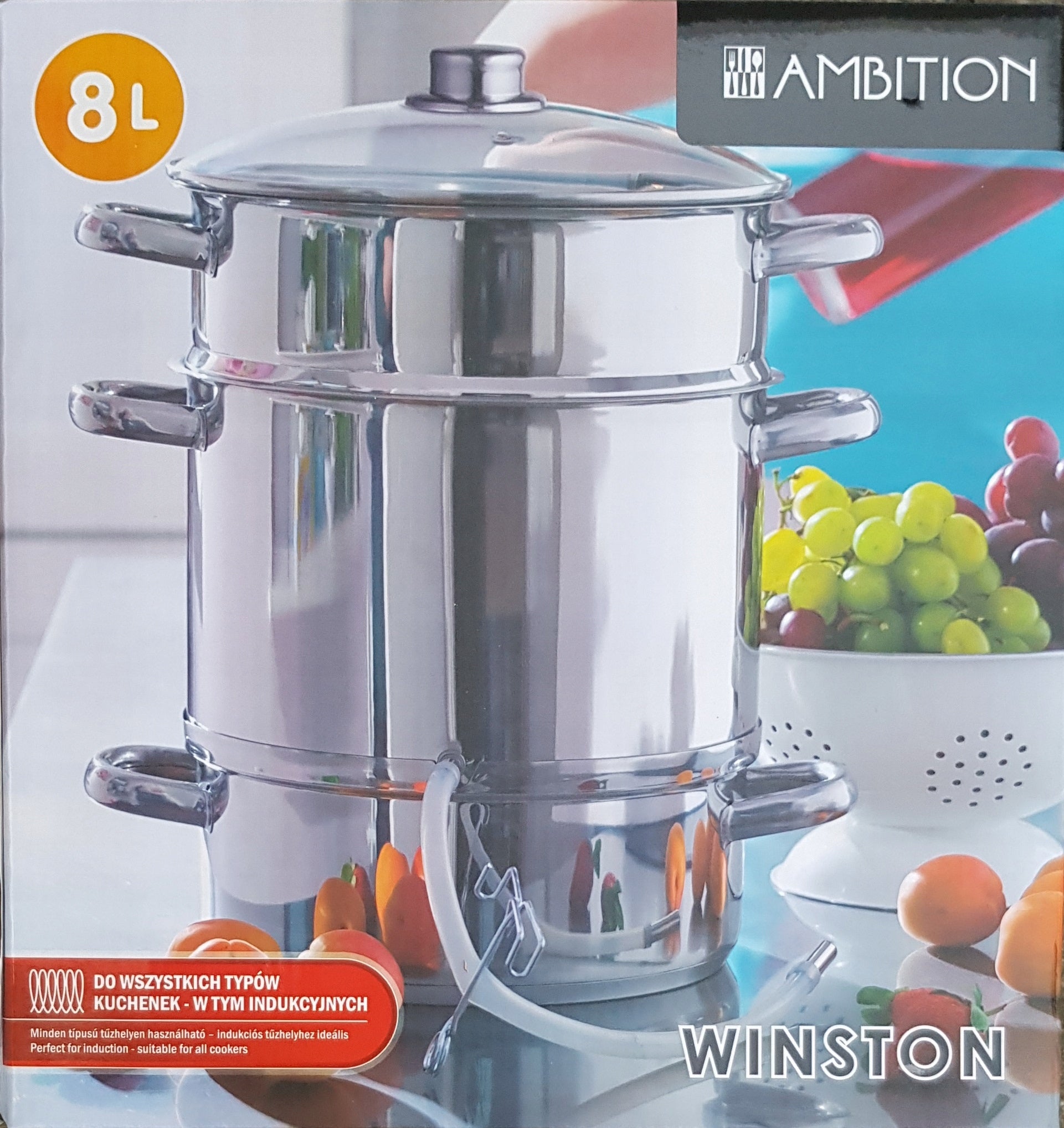 AMBITION STEAM JUICE 3in1 8L + STEAMER steam pot INDUCTION GAS NDZ EAN (GTIN) 6291021213102