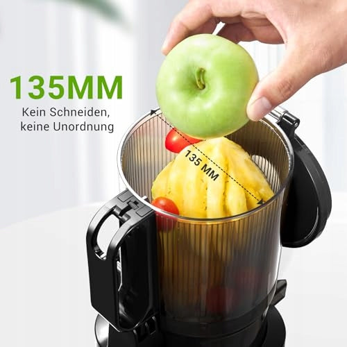 AMZCHEF Slow Speed Juicer 250W 135MM For Vegetables and Fruits 1,8L Black Packaging status original