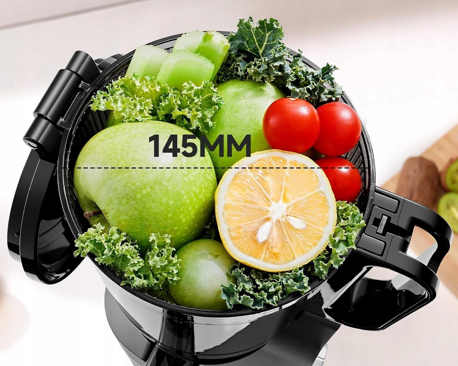 AMZCHEF Slow Speed Juicer 250W 135MM For Vegetables and Fruits 1,8L Black Power rating 250 W