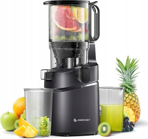 AMZCHEF Slow Speed Juicer 250W 135MM For Vegetables and Fruits 1,8L Black