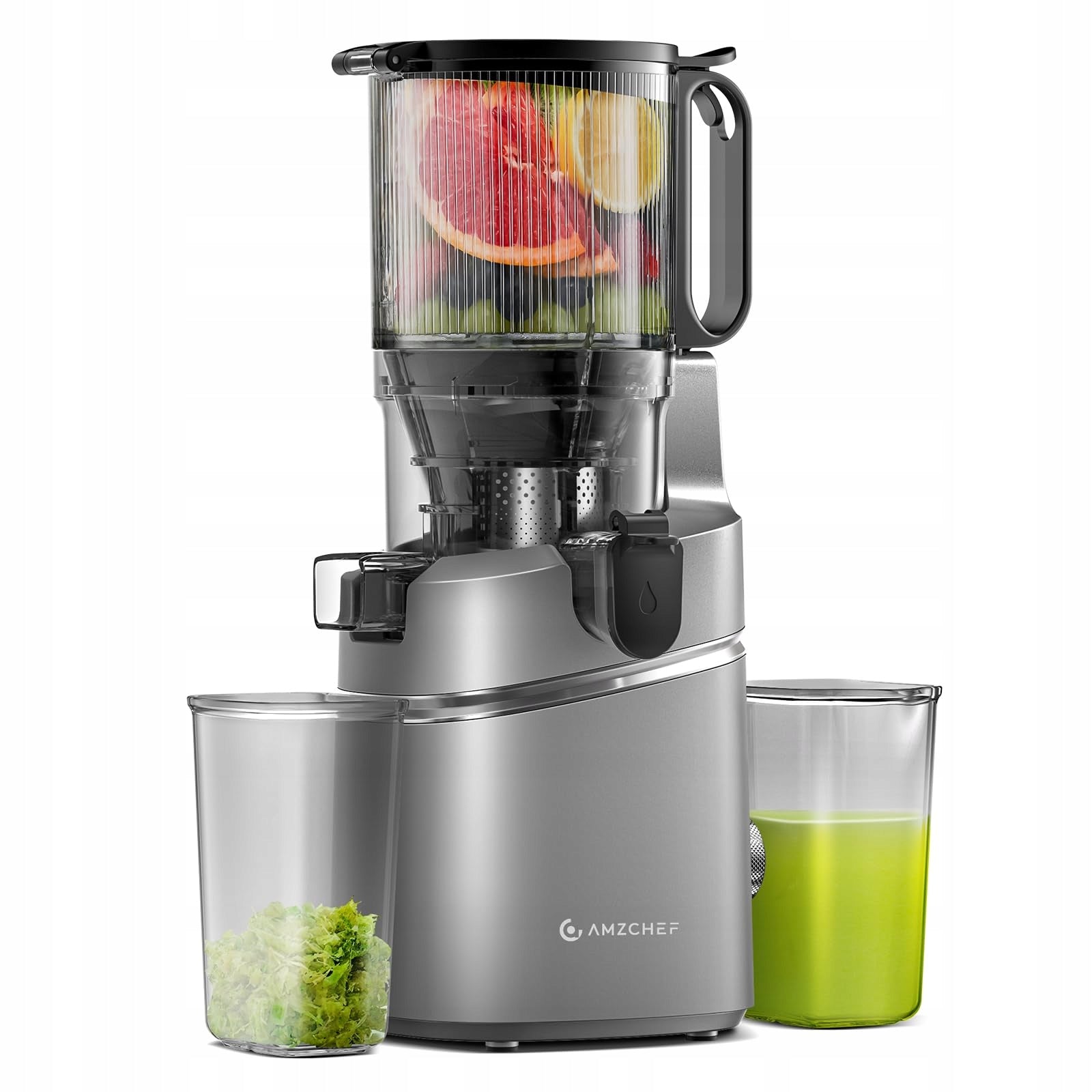 AMZCHEF Slow Speed Juicer 250W For Vegetables and Fruits 1,8L Grey :481