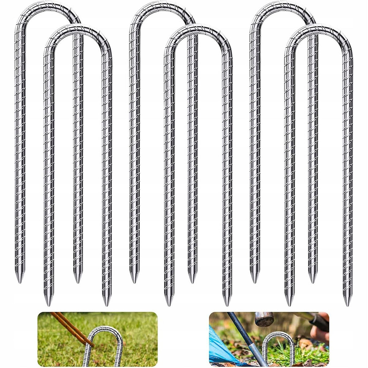ANCHORS PINS FOR FIXING Tent Trampoline Swing Strong Steel 6 Pcs Manufacturer code SZPILKI 6 SZT 8MM KOTWY DO TRAMPOLINY BLURR
