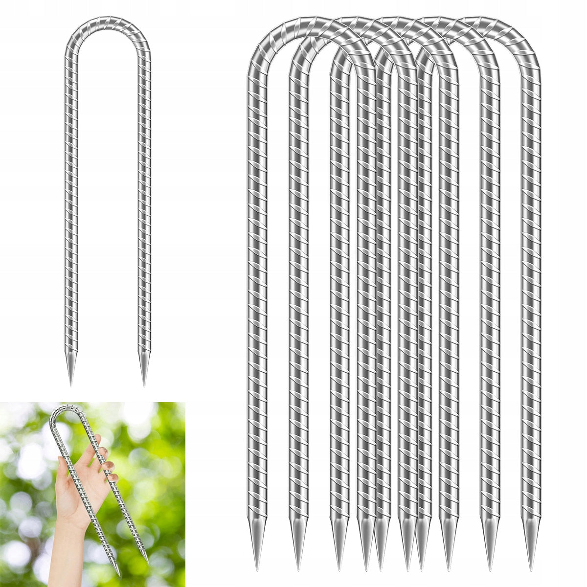ANCHORS PINS FOR FIXING Tent Trampoline Swing Strong Steel 6 Pcs Packaging status original