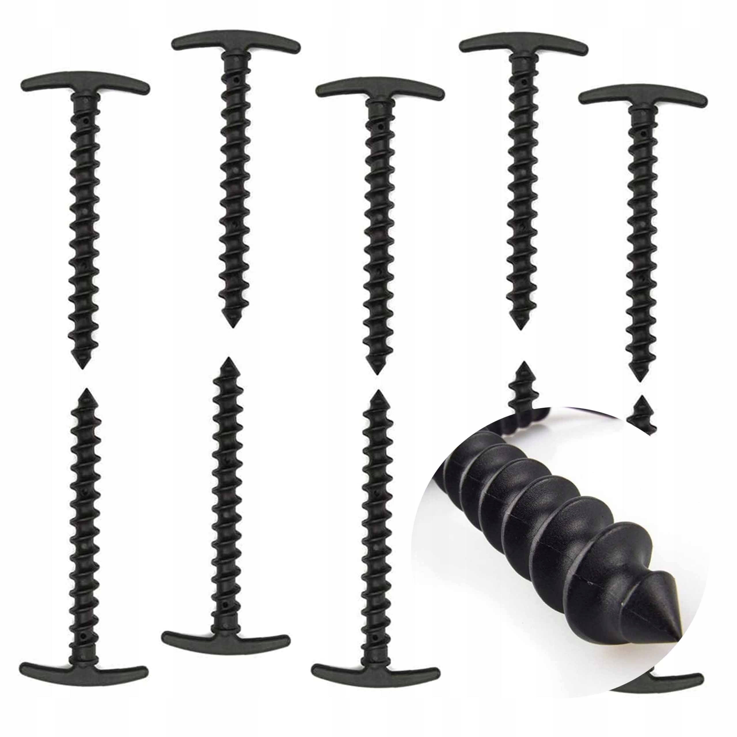 ANCHORS SCREWED INTO THE GROUND TENT HERRING PINS BLACK ANCHOR HERRING 14cm x10
