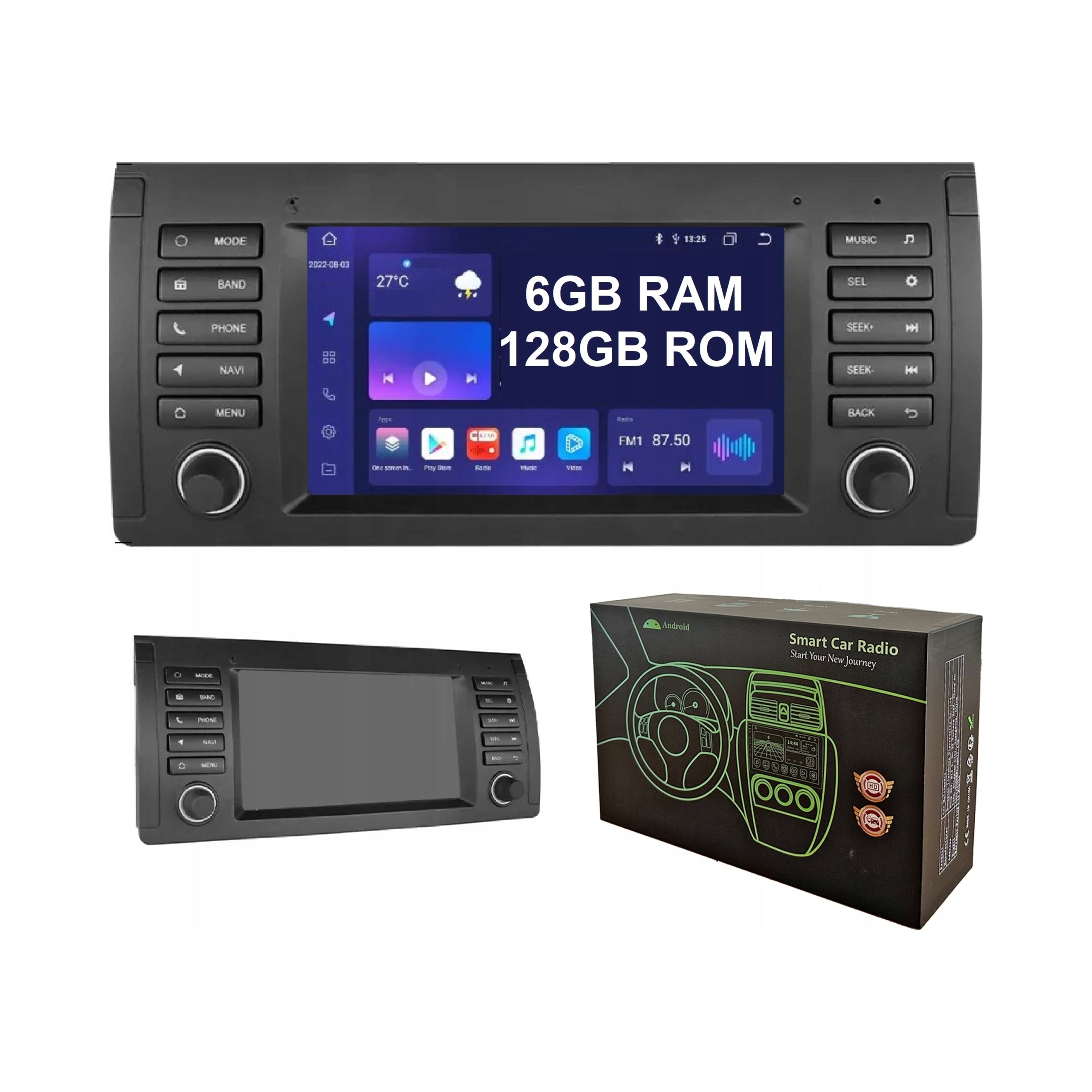 ANDROID RADIO NAVIGATION FOR BMW X5 E53 6/128GB DSP CARPLAY QLED RADIO LTE