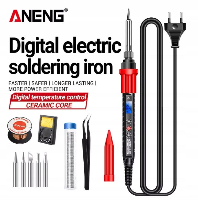 ANENG Soldering Iron Kit Soldering Iron with LCD 12 Elements Manufacturer code Zestaw lutownica 60W 12elementów