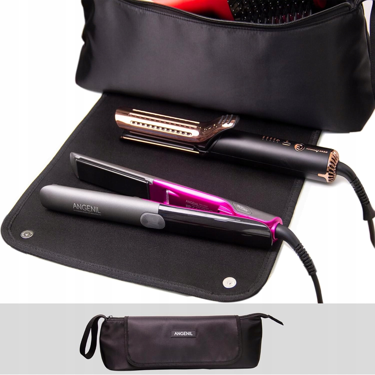 ANGENIL HTTB-01Bag Straightener Case Curler Thermal Mat 2in1 Packaging status original